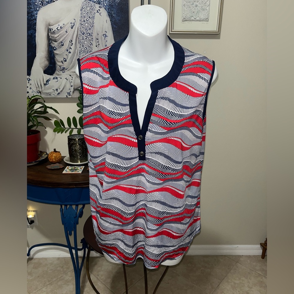 Rue Juju Petite Red White Blue Tank Top - PL Petite L